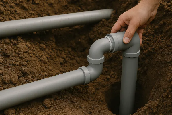 PVC pipes going underground from Plumber Georgetown in Austin, TX - Austin TX PVC pipes going underground from Plumber Georgetown in Austin, TX - Austin TX