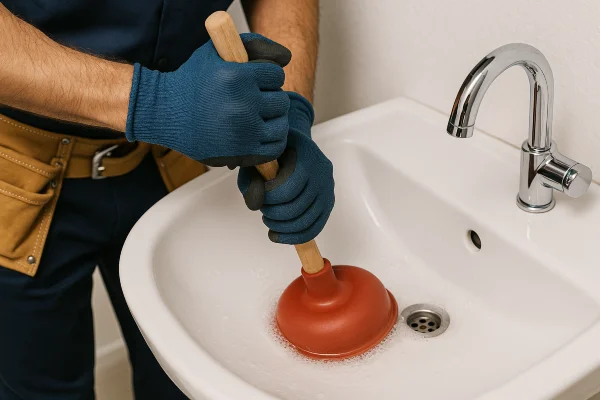 a male technician tightening a ball valve from Plumber Georgetown in Leander, TX - Leander TX a male technician tightening a ball valve from Plumber Georgetown in Leander, TX - Leander TX